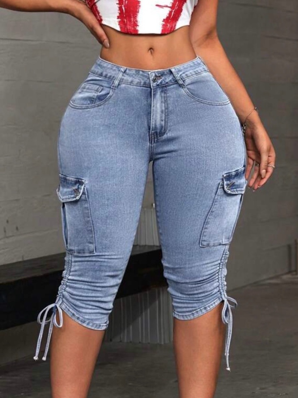 Capri 🩵 Cargo Shorts Jean 31